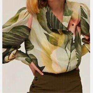 Ted Baker tropical leaf button down shirt